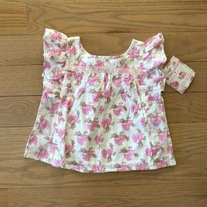 American Girl x LoveShackFancy Floral Pink and White Top